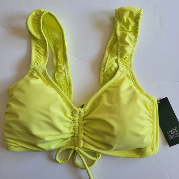 Wild Fable Tie-Front Cap Sleeve Bralette Bikini Top. - Picture 3 of 8